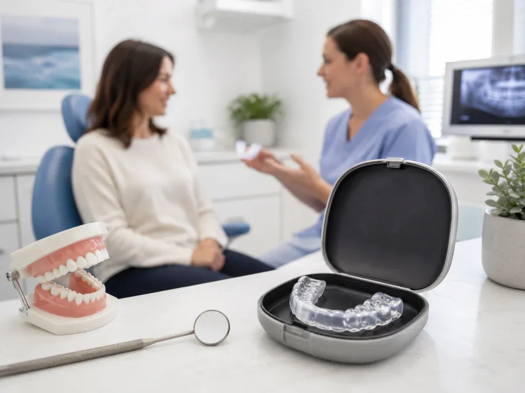 Custom mouth guard used to treat teeth clenching and jaw pain